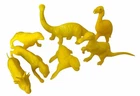 LOT of 7 Vintage MPC Nabisco Marx YELLOW Plastic Prehistoric Dinosaur Figures