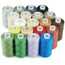 50wt 3-Ply Mercerized Cotton Thread - 20 Color Set for Quilting Sew Projects