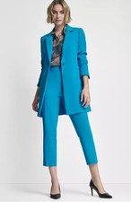 DKNY womens One-Button Ocean Blue Topper Jack...