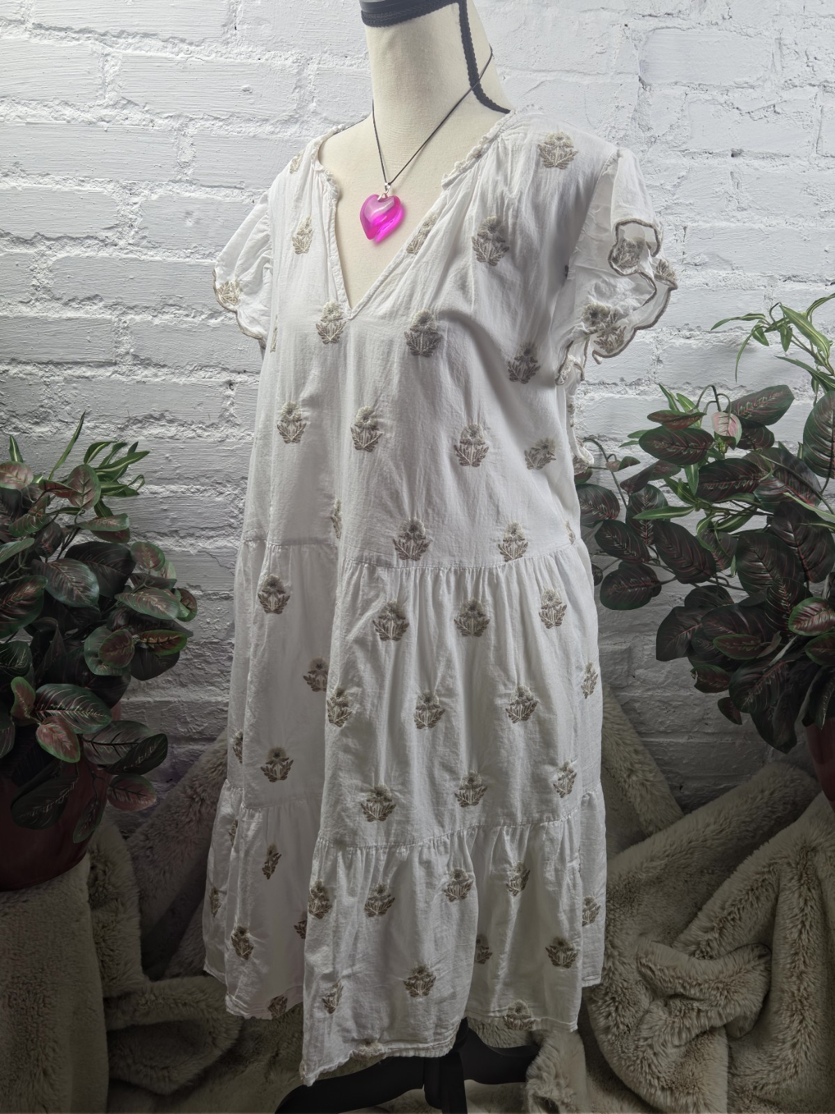 Torrid Belle Isle Embroidered White Fit Flare Dress 5X Preppy