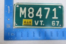 Vermont Vt License Plate Tag Motorcycle MC 1967 1968 M 8471 Green Mountain State