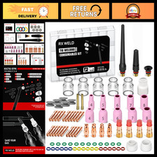 87PCS TIG Welding Torch Kit - Stubby Gas Lens 10 12 Glass Cup for WP-17/18/26