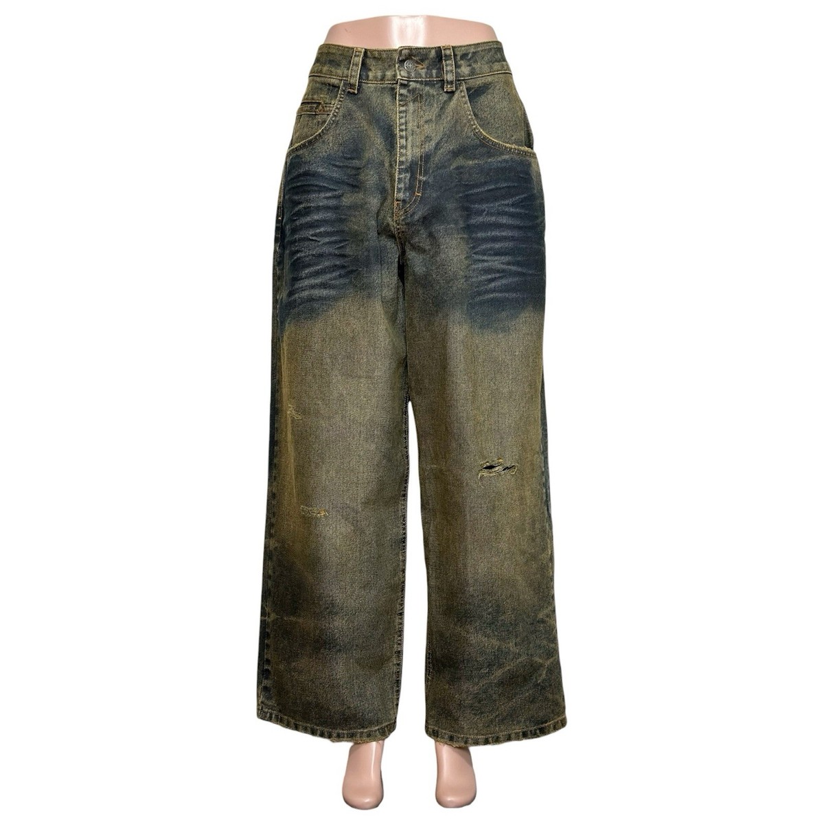 $210 NWT JADED LONDON Cinch XL Colossus Super Baggy Jeans, Rusted 