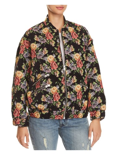 IRO.JEANS Womens Black Floral Bomber Jacket 4 - Picture 6 of 9