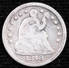 1848 Seated Liberty Half Dime #B385