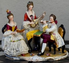 Vintage Dresden Lace Figurine--Three Musician...