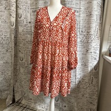 Pink Ripple Mini Long Sleeve Dress Size M A112