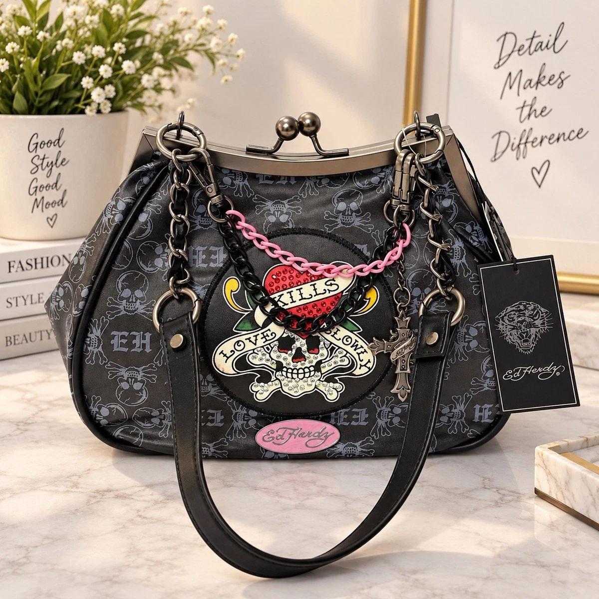 Ed Hardy Tote Black Bags & Handbags for Women for sale | eBay