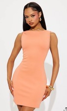 Fashionova Twist Back Mini Dress - Orange - Size Small