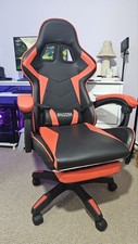 Gaming Chair Swivel Recliner Racing Office Padded Armrest Chair with Footrest