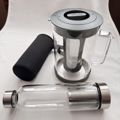 Primula Cold Brew Coffee 1.6qt Glass Carafe PLUS 20oz Cold-Brewing Travel Bottle