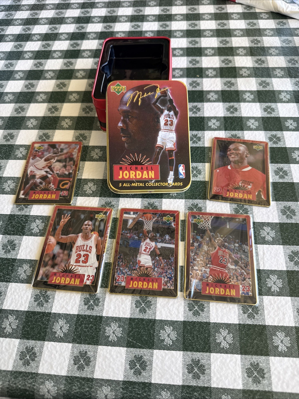1996 Upper Deck Metal Michael Jordan - Five Card Set In Tin. Cards Unopened