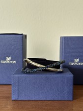Image of Swarovski Crystaldust Double Cuff Bracelet Blue