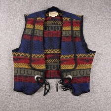 Vintage Woolrich Vest Womens Large Aztec Western Navajo Print Made In USA
