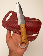 Taschenmesser Handgeschmiedet – Jagdmesser Outdoor Survival mit Lederscheide