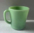 Vintage Jadeite Green Glass D Handle Coffee Cup Mug Fire King