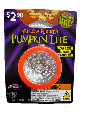 Pumpkin Pro Yellow Flicker Pumpkin Lights. Safer Than Candles
