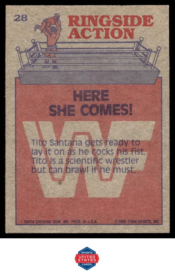 1985 Topps WWF Pro Wrestling Stars #28 Here She Comes! - Image 2 of 2