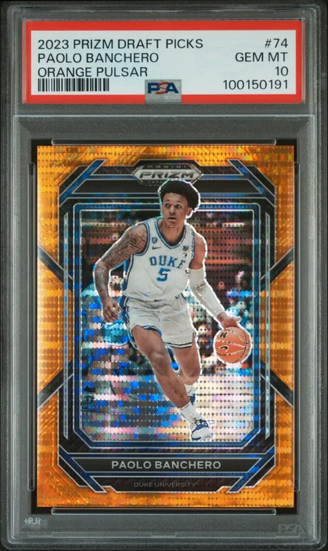 2023 Panini Prizm Draft Picks Paolo Banchero Orange Pulsar /49 RC PSA10 POP 4