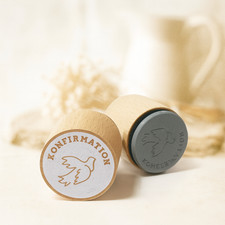 Motivstempel Konfirmation Taube Stempel Textstempel Geschenkanhänger
