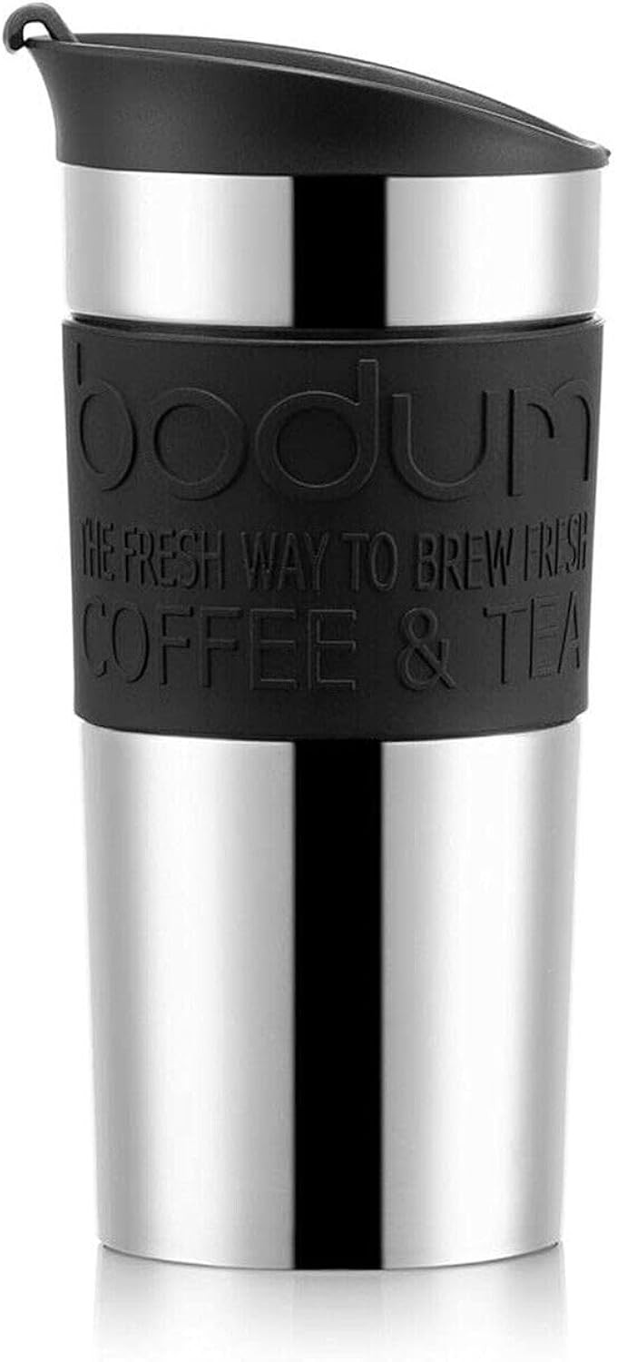 Bodum Travel Mug Vacuum Insulated Stainless Steel 0.35L 12oz Hot Cold Drinks