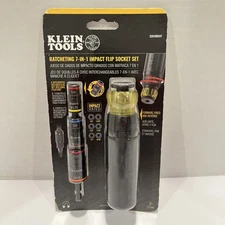 Klein Tools 7-in-1 Impact Rated Flip Socket Set with Ratcheting Handle 32910RCHT