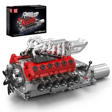 Mould King 10210 V12 Engine Motor That Works Building Block Toy Construction