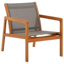  Garden Chair Grey, Natural Solid eucalyptus wood, Textilene