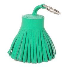 HERMES PHW Carmen Key Ring Milo Leather Bambou Green