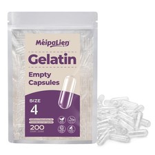 M&eacute;ipaLien Size 4 Empty Gelatin Capsules - 200 200 Count (Pack of 1), Clear