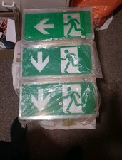 Three fire escape signs, ideal for hotel or guesthouse, double sided