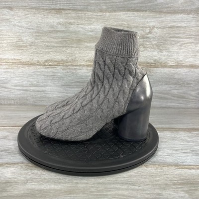 Maison Margiela Woman s Grey Cable Knit Sock Boots Size EU 37 US 7