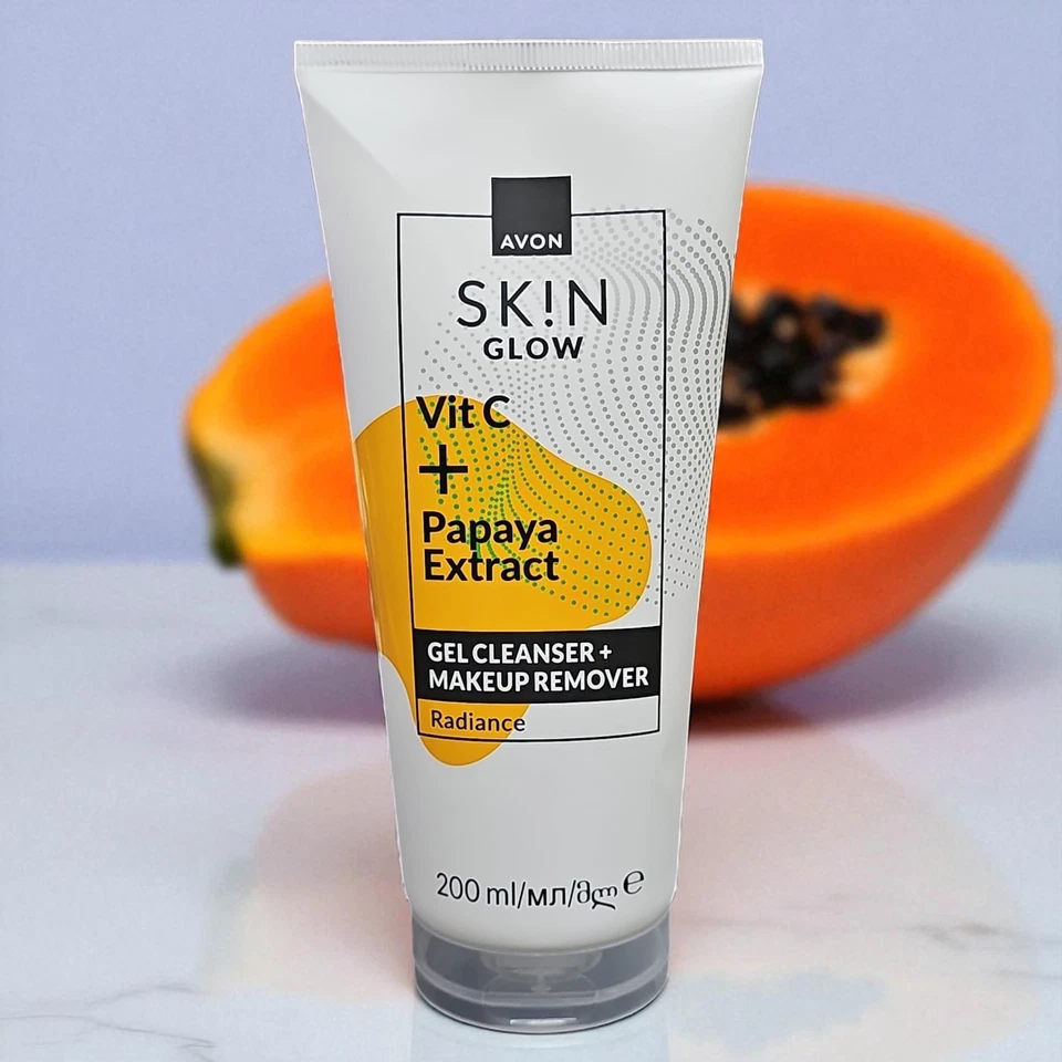 Avon Skin GLOW Reinigungsgel Makeup Entferner Vitamin C Papaya Extrakt strahlend - Bild 2 von 4