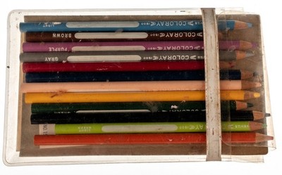 Vintage Venus Coloray 12 Colored Pencils 1500 No. 1565 USED w/ Original Pouch