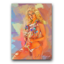 Nina Agdal Art Card Limited 31/50 Edward Vela Signed (Celebrities Women)