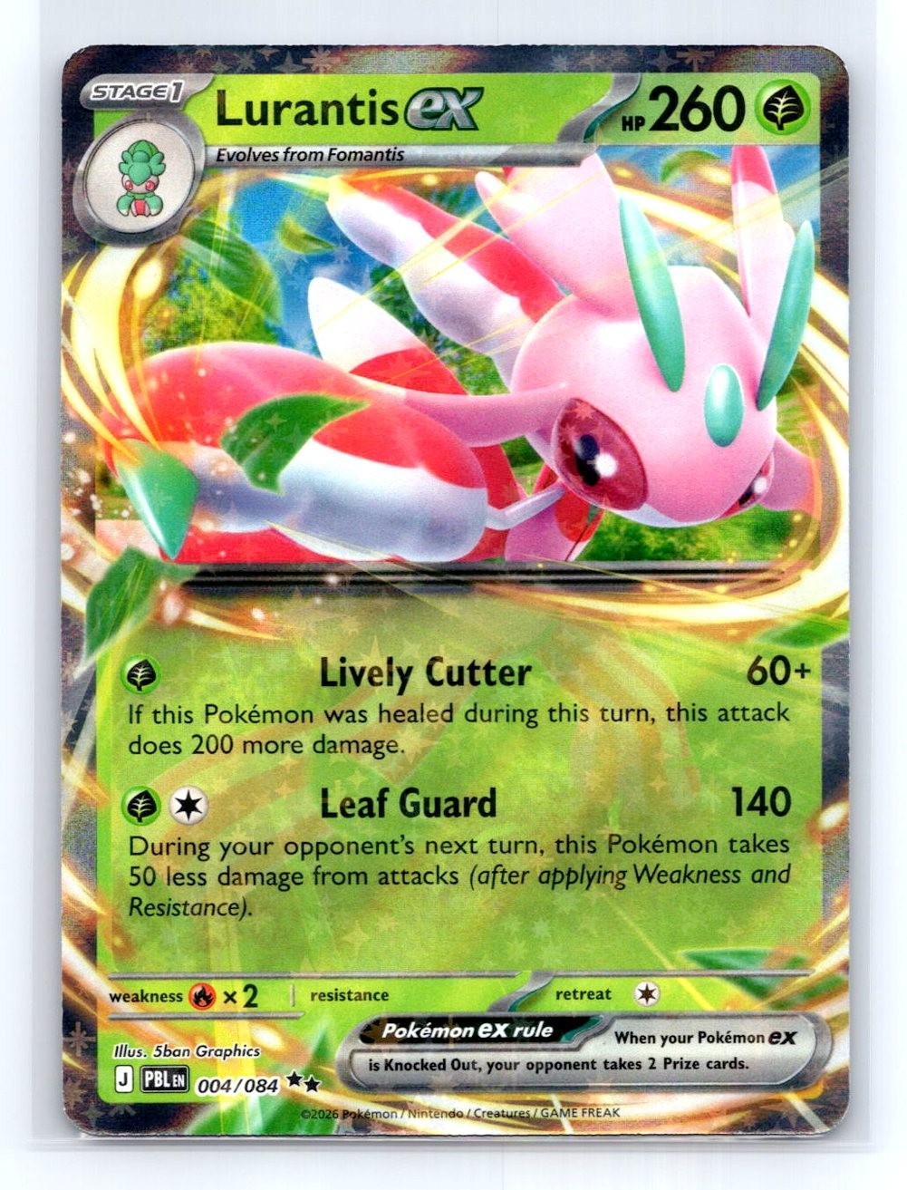 Lurantis ex 004/084 Double Rare Pitch Black Pokemon Holo Near Mint