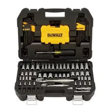 DEWALT Driver Bits Ratchet Socket Hex Keys Mechanics Tool Set Chrome 108 Piece