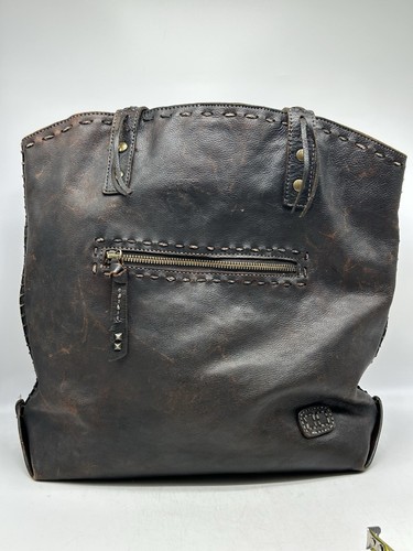 Bed Stu Leather Barra Tote Shoulder Bag Brown Distressed - Picture 5 of 12