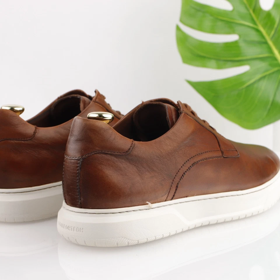 Florsheim 男式 Premier 运动鞋 尺码 11 M Cognac 棕褐色素趾休闲鞋系带 — 第 3/4 张图片