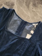 M&S Pure Cotton Square Neck Midi Skater Dress ~ Size 12