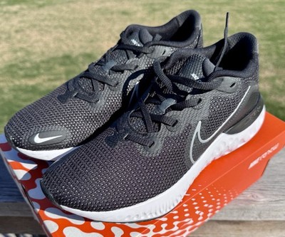 Men's 10.5 Nike Renew Run Running Shoes, Black Metallic Silver CK6357 002