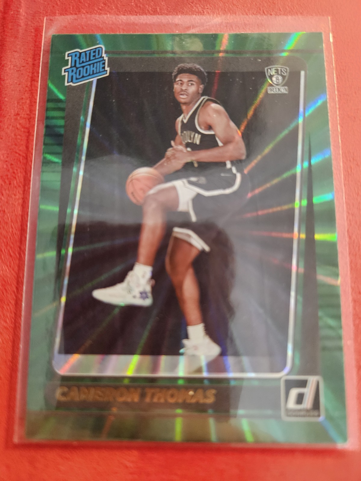 2021-22 Panini Donruss Rated Holo Green Laser Cameron Thomas #203 Rookie RC