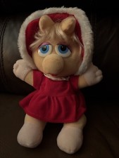 Vintage 1987 Muppet Babies Jim Henson Baby Miss Piggy Christmas Plush