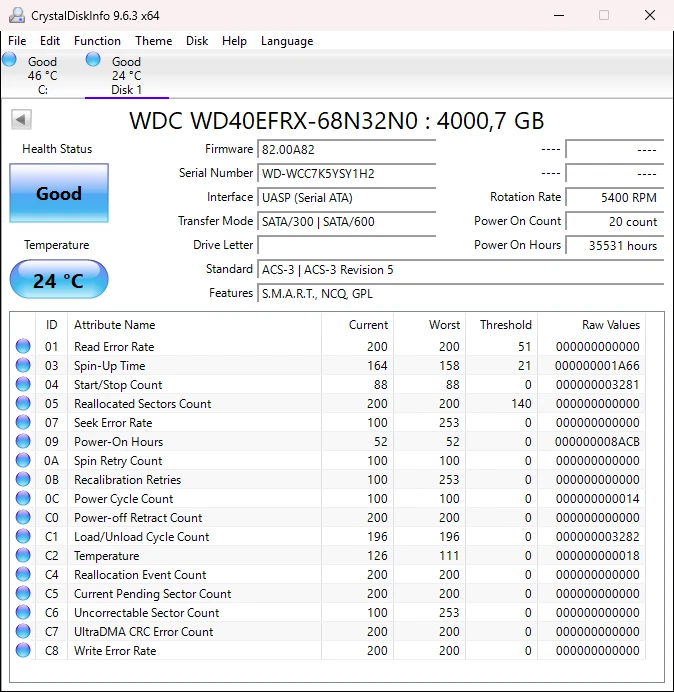 WD RED 4TB WD40EFRX 5400U/min SATA III 64MB 3.5" NASware 3.0 WESTERN DIGITAL HDD - Bild 2 von 4