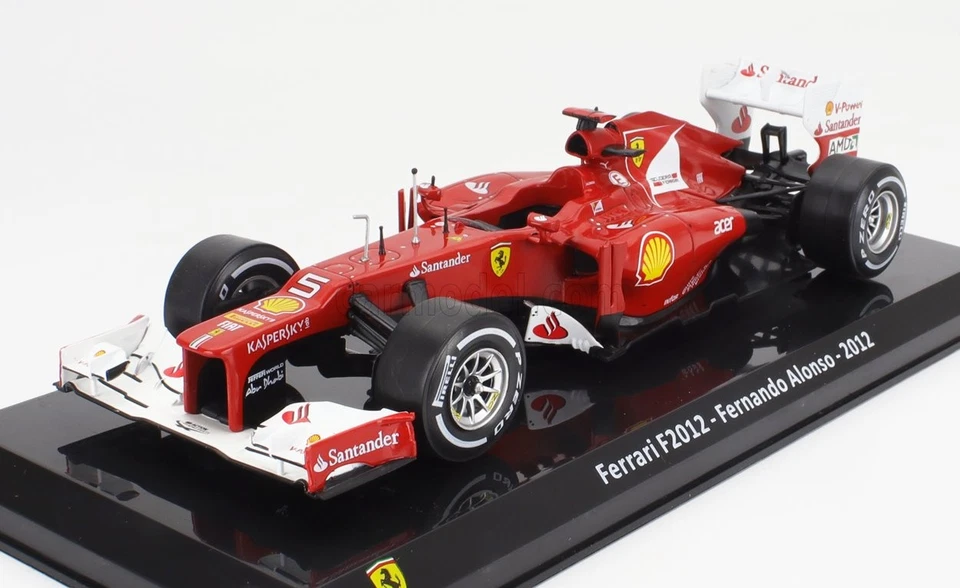 MODELLINO AUTO STATICO FERRARI F1 F2012 2012 FERNANDO ALONSO VETRINA SCALA 1/24 - Immagine 2 di 4