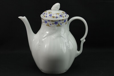 Chastagner & Cie Limoges France Blue Flowers Rome Blank Coffee Pot
