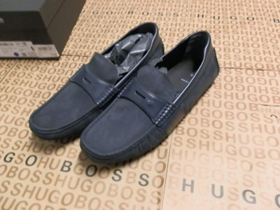 Hugo Boss Mercedes F1 Blue Suede Leather Driving Mocs Shoes  display picture 2