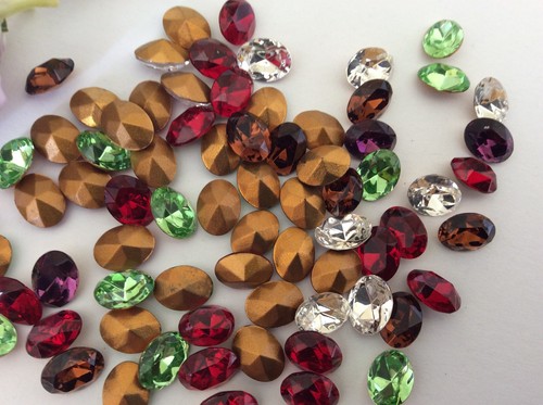 Swarovski #4130/2 Vintage Oval Rhinestone 8x6mm Bargain Pack 20 CRAFT Mix Colour - Picture 5 of 6