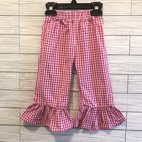 Blanks Boutique Size 12M Baby Girls Pink White Gingham Ruffle Casual