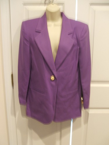 WOOL IRIS PURPLE car coat blazer jacket 